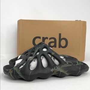 Imran Potato Crab Black Green Tree Mens Slides - Size 12